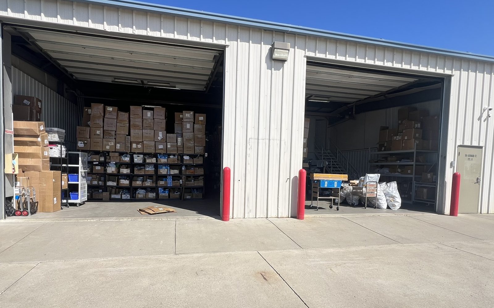 SHIPSHIPCN warehouse exterior, two loading doors, Billings Montana